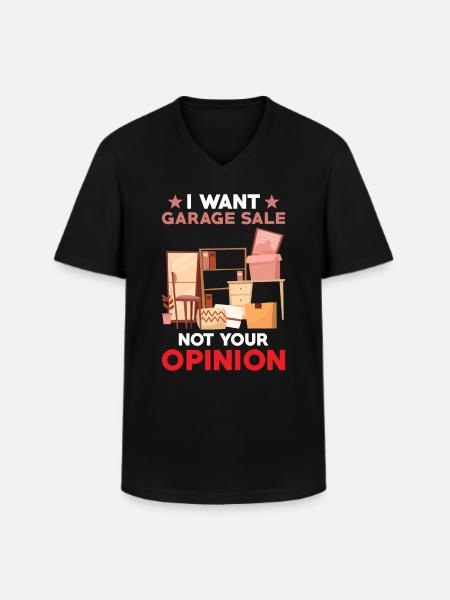Garage sale slogan - Men's V-Neck T-Shirt - black