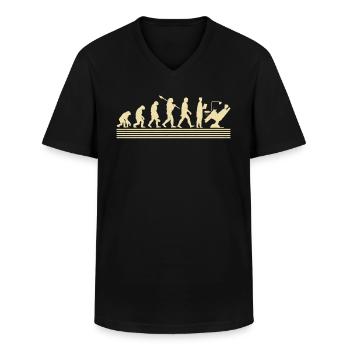 Évolution du dentiste - T-shirt col V Homme - noir - Devant - AI Model Male 178 dark (178cm)