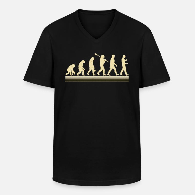 Engineering evolution - Men's V-Neck T-Shirt - black