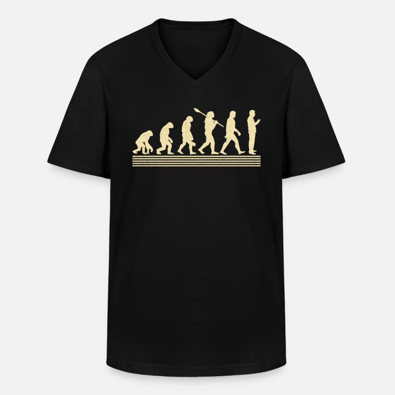 Evolution Des Übersetzers - Männer-T-Shirt mit V-Ausschnitt - Schwarz