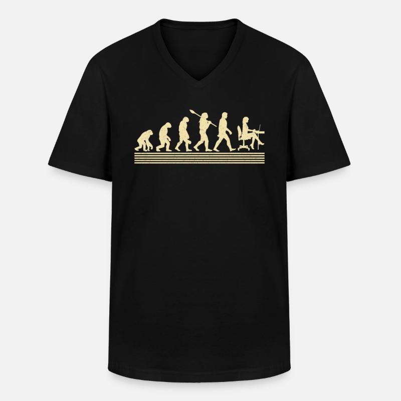 Buchhalter-evolution - Männer-T-Shirt mit V-Ausschnitt - Schwarz