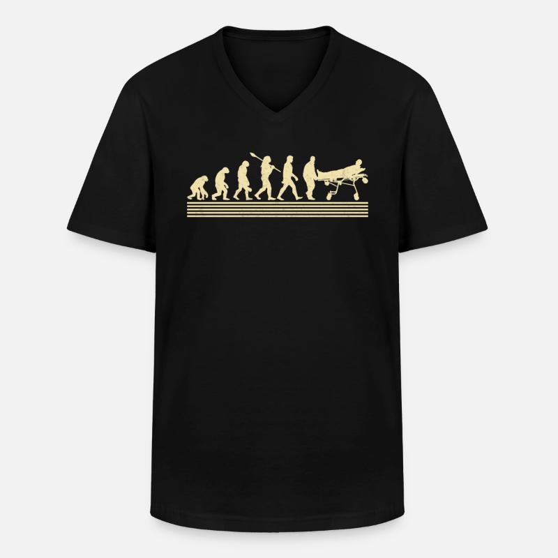 Sanitäter-evolution - Männer-T-Shirt mit V-Ausschnitt - Schwarz