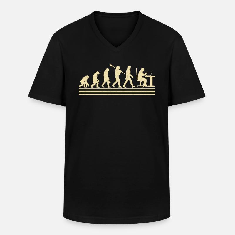 Evolution Des Computerprogrammierers - Männer-T-Shirt mit V-Ausschnitt - Schwarz