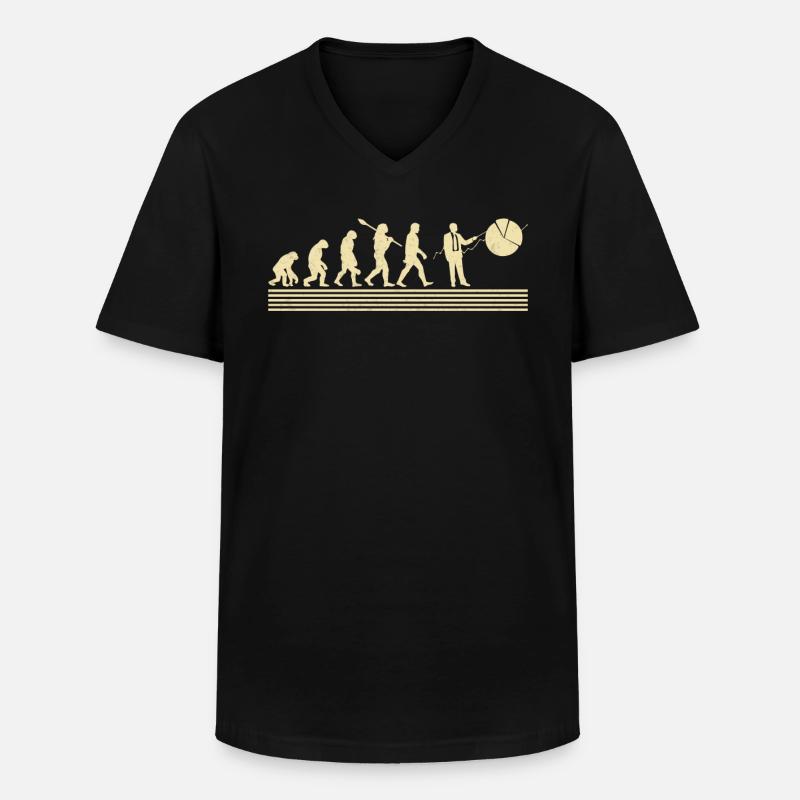 Evolution Des Finanzanalysten - Männer-T-Shirt mit V-Ausschnitt - Schwarz