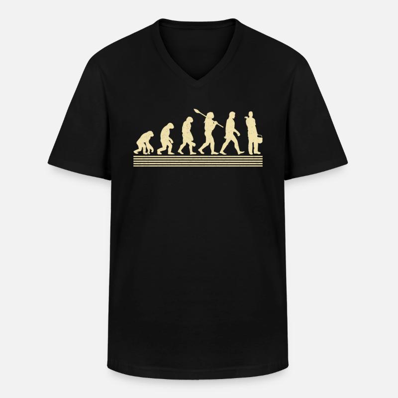 Klempner-evolution - Männer-T-Shirt mit V-Ausschnitt - Schwarz