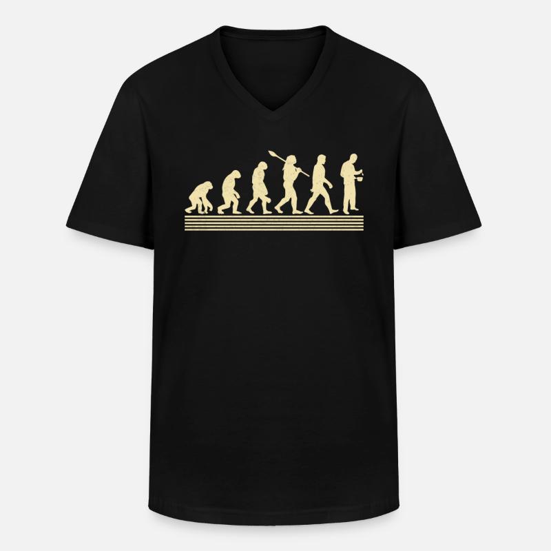 Cooking evolution - Men's V-Neck T-Shirt - black