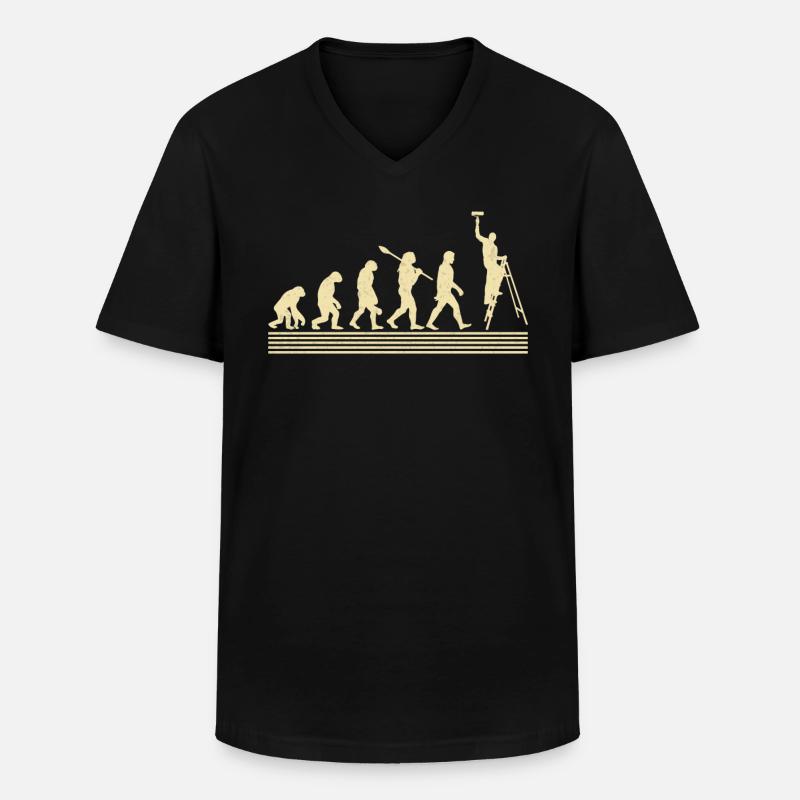 Painter evolution - Men's V-Neck T-Shirt - black