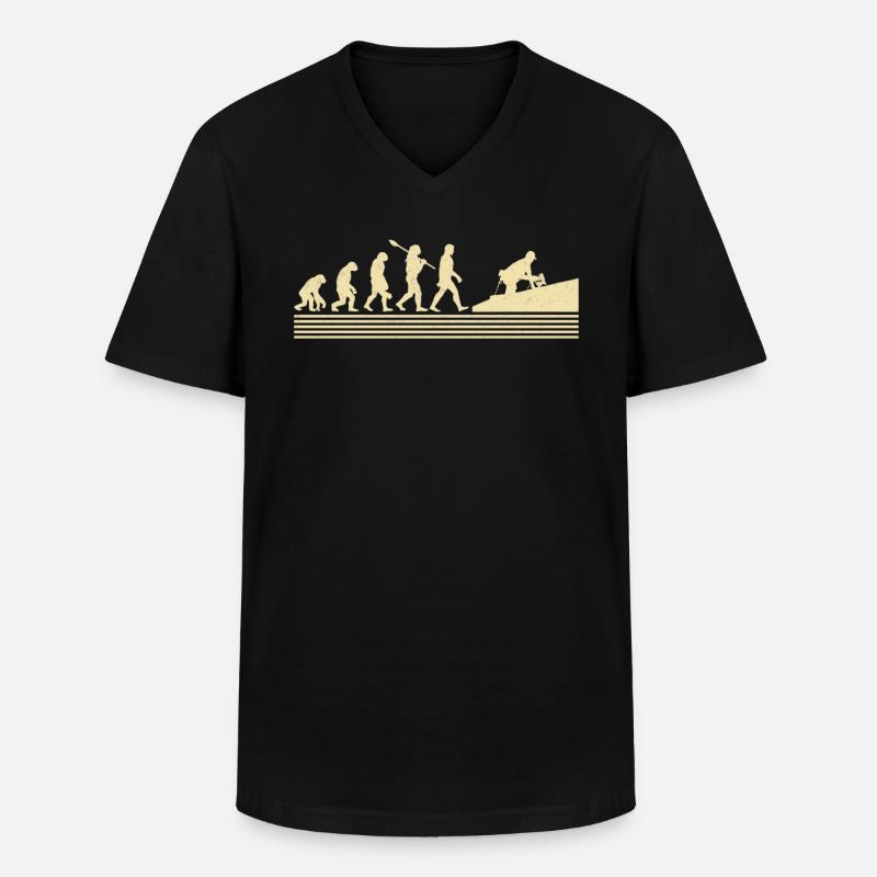 Roofer Evolution - Men's V-Neck T-Shirt - black