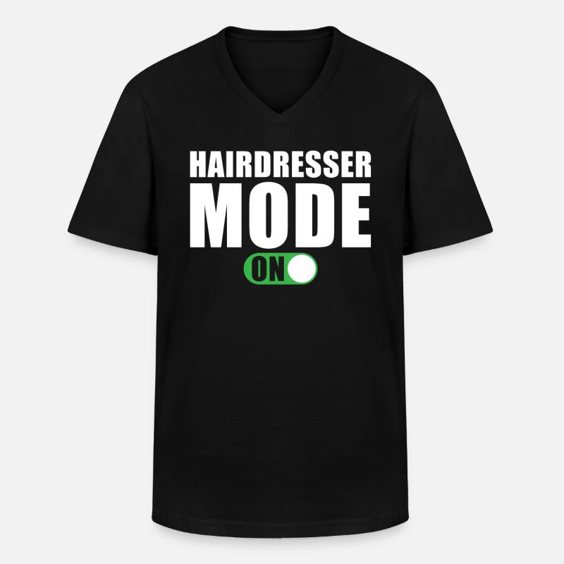 Mode coiffeur activé - T-shirt col V Homme - noir