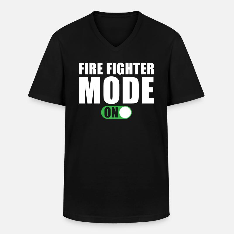 Feuerwehrmann Modus Ein - Männer-T-Shirt mit V-Ausschnitt - Schwarz
