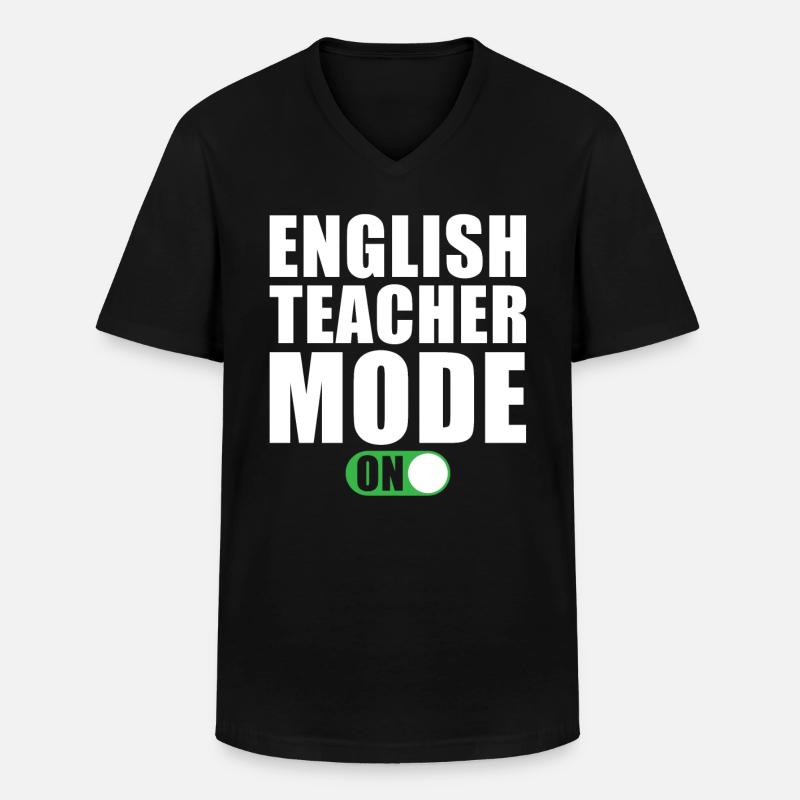 Englischlehrer Modus Ein - Männer-T-Shirt mit V-Ausschnitt - Schwarz