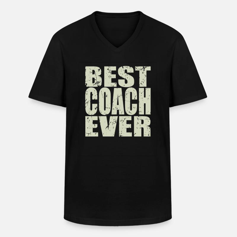 Best Coach ever Coach Geschenk - Männer-T-Shirt mit V-Ausschnitt - Schwarz