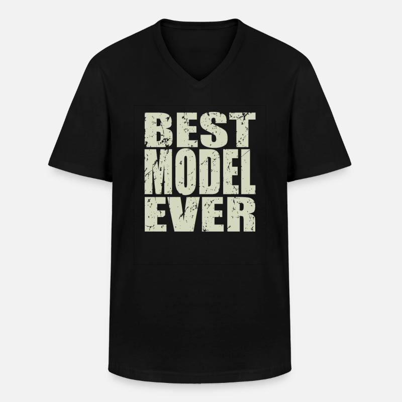 Best Model ever Model Geschenk - Männer-T-Shirt mit V-Ausschnitt - Schwarz