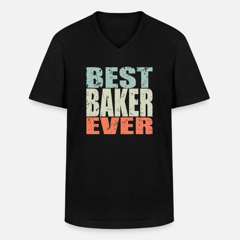 Best Bäcker ever Bäcker Geschenk - Männer-T-Shirt mit V-Ausschnitt - Schwarz
