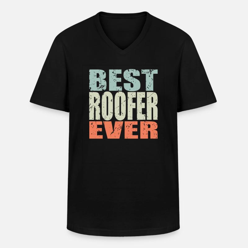 Best Dachdecker ever Dachdecker Geschenk - Männer-T-Shirt mit V-Ausschnitt - Schwarz