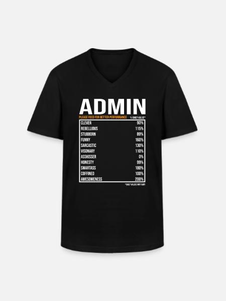Admin Daily Funny Admin - Men's V-Neck T-Shirt - black