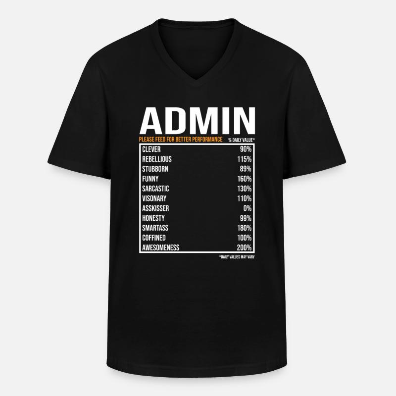 Admin Daily Funny Admin - Men's V-Neck T-Shirt - black