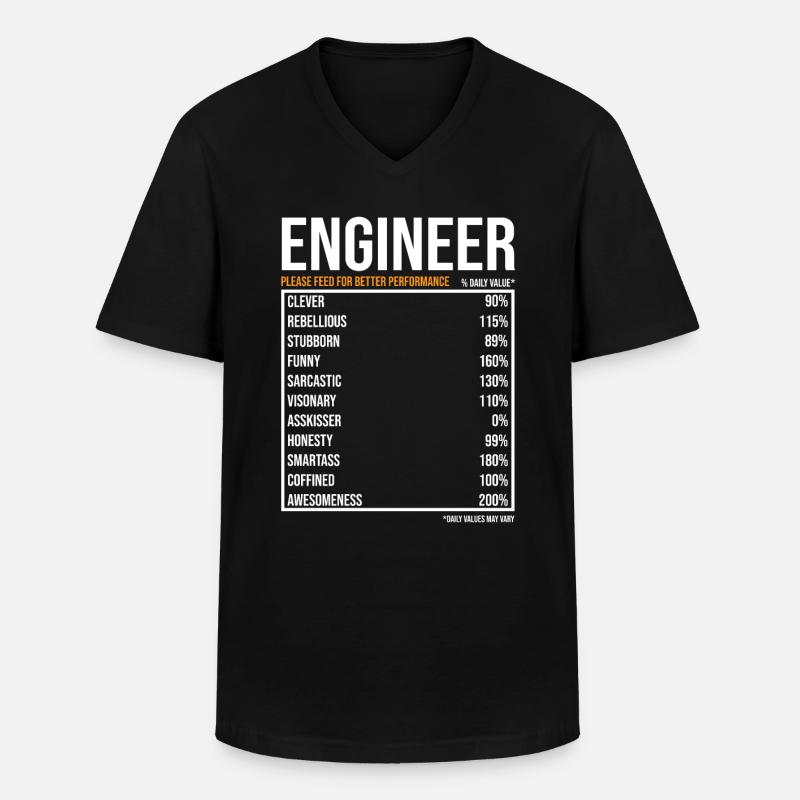 Engineer Daily Values Funny Engineer - Men's V-Neck T-Shirt - black