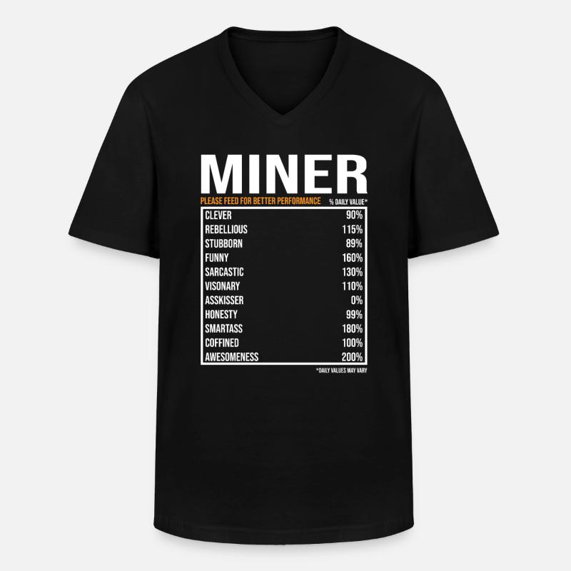 Miner Miner Buddy Mining - Men's V-Neck T-Shirt - black