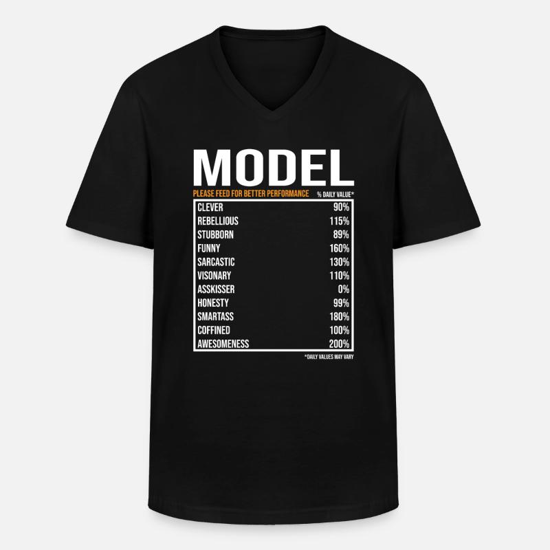 Model Job Spruch - Männer-T-Shirt mit V-Ausschnitt - Schwarz