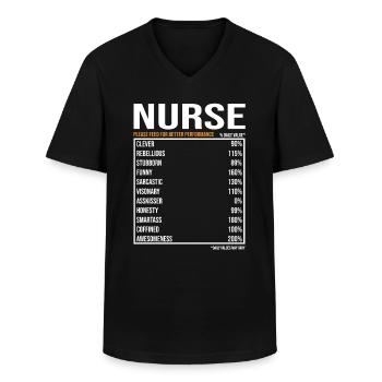 Nurse Daily Funny - Men's V-Neck T-Shirt - black - Front - AI Model Male 178 dark (178cm)