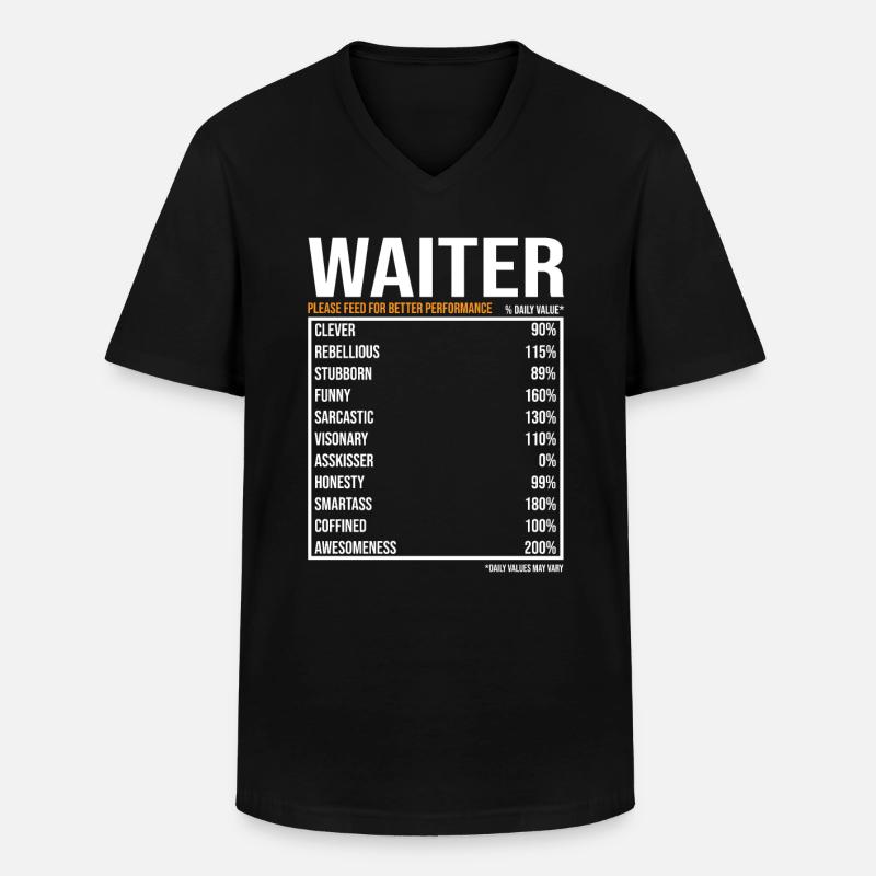 Kellner Spruch Kellner Geschenk - Männer-T-Shirt mit V-Ausschnitt - Schwarz