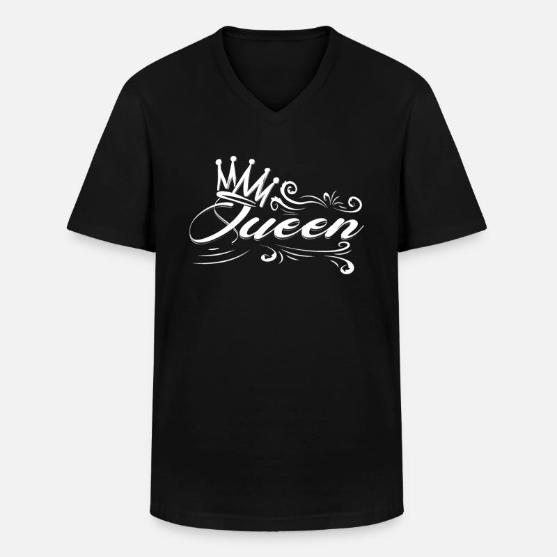 Ehrfürchtige Camping-queen-krone - Männer-T-Shirt mit V-Ausschnitt - Schwarz