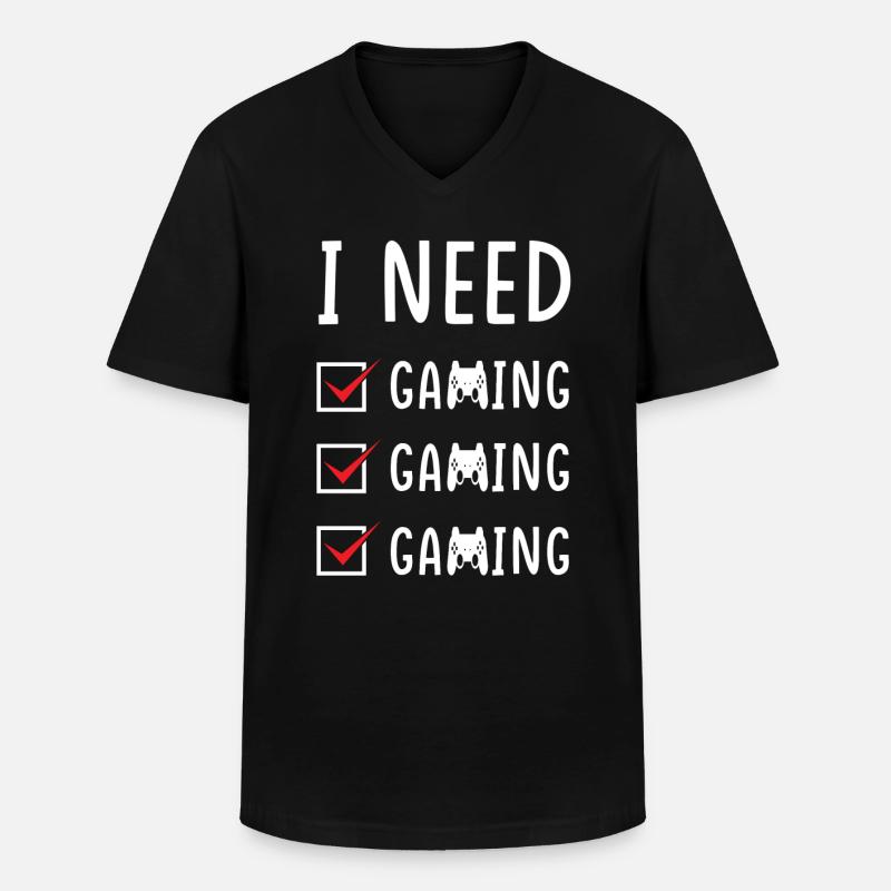 Gaming Gaming Gaming - Männer-T-Shirt mit V-Ausschnitt - Schwarz