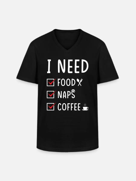 Eating Sleeping Coffee - Men's V-Neck T-Shirt - black