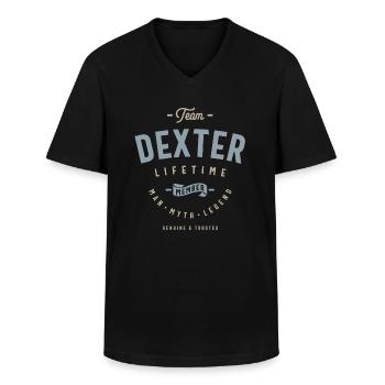 Team Dexter Lifetime Member Personalisierter Name - Männer-T-Shirt mit V-Ausschnitt - Schwarz - Vorne - AI Model Male 178 dark (178cm)