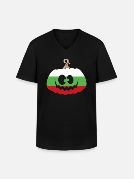 Hungary Halloween Pumpkin - Men's V-Neck T-Shirt - black