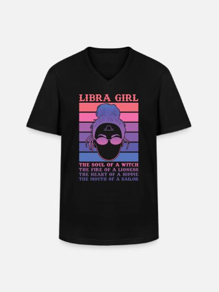 Libra Zodiac Sign Gift Libra - Men's V-Neck T-Shirt - black