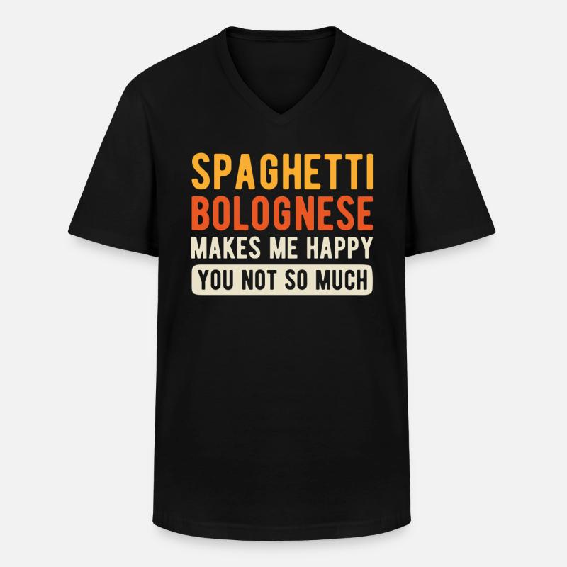 Spaghetti Bolognese - Männer-T-Shirt mit V-Ausschnitt - Schwarz
