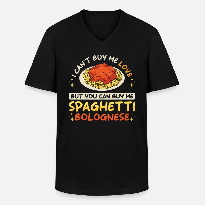 Spaghetti Bolognese - Männer-T-Shirt mit V-Ausschnitt - Schwarz