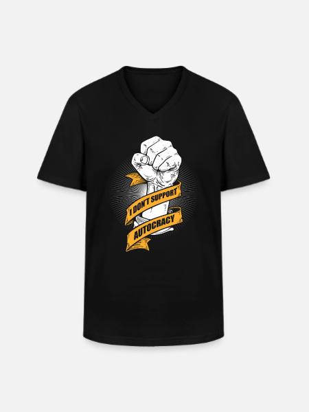 Anti autocracy - Men's V-Neck T-Shirt - black