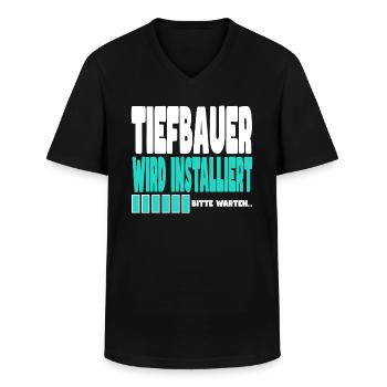 Tiefbauer wird installiert - Männer-T-Shirt mit V-Ausschnitt - Schwarz - Vorne - AI Model Male 178 dark (178cm)
