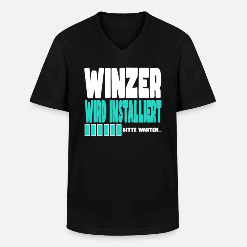 Winzer wird installiert - Männer-T-Shirt mit V-Ausschnitt - Schwarz