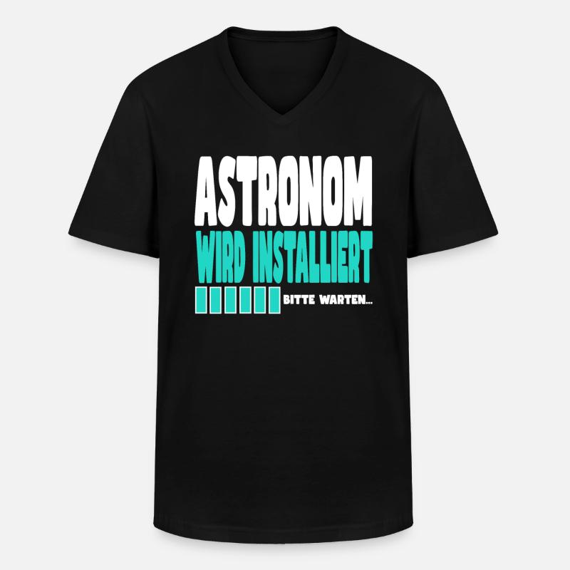 Astronom wird installiert - Männer-T-Shirt mit V-Ausschnitt - Schwarz