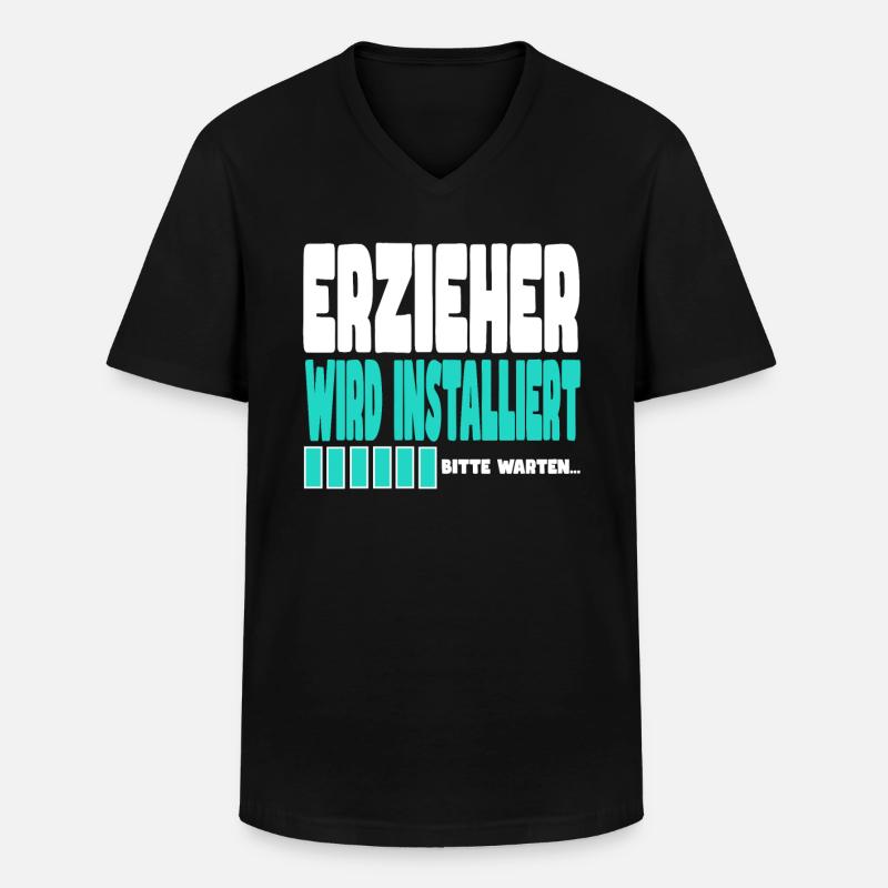 Erzieher wird installiert - Männer-T-Shirt mit V-Ausschnitt - Schwarz