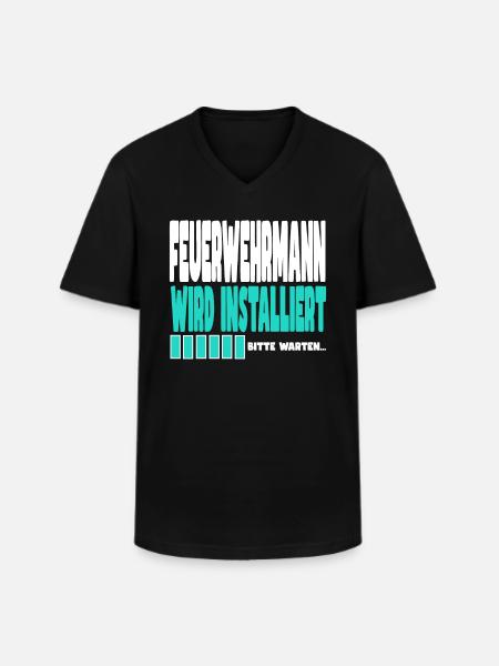 Feuerwehrmann wird installiert - Männer-T-Shirt mit V-Ausschnitt - Schwarz