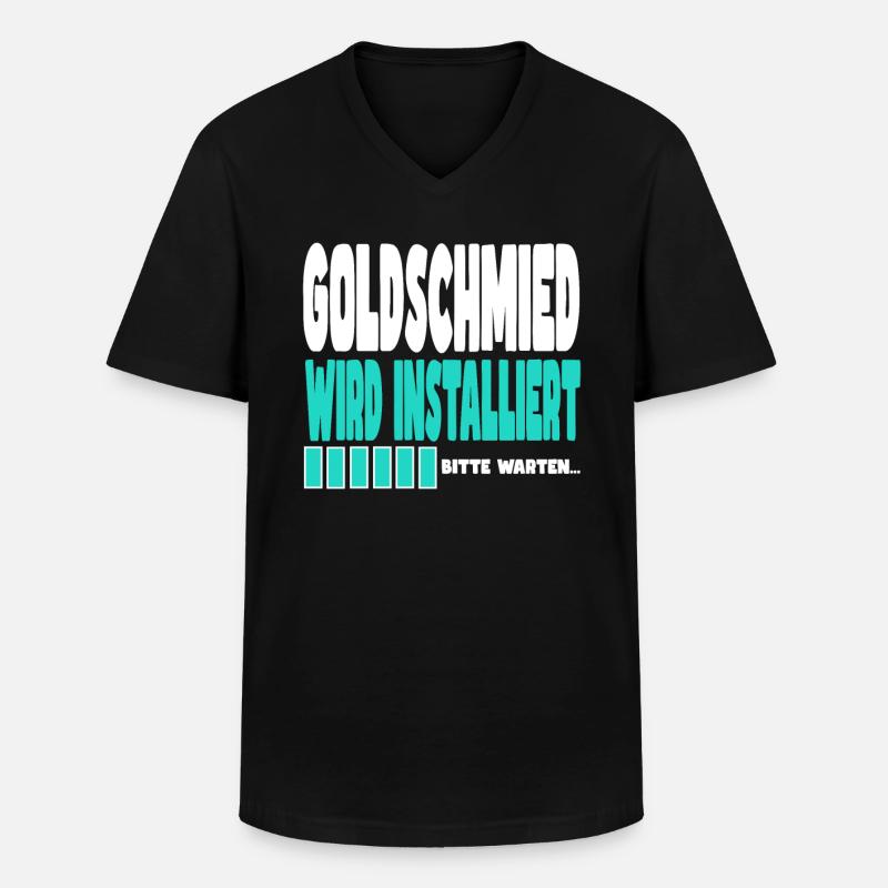 Gleisbauer wird installiert - Männer-T-Shirt mit V-Ausschnitt - Schwarz