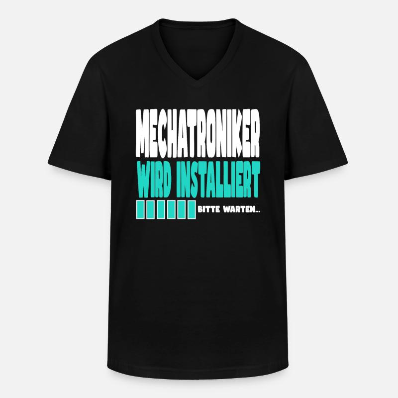 Mechatroniker wird installiert - Männer-T-Shirt mit V-Ausschnitt - Schwarz