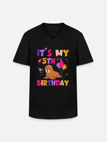 It's My 5th Birthday Celebration - Men's V-Neck T-Shirt - black