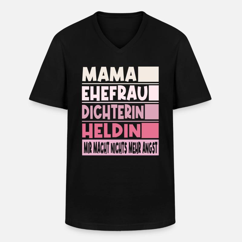 Dichterin Mama Ehefrau Heldin - Männer-T-Shirt mit V-Ausschnitt - Schwarz