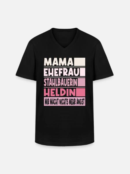 Stahlbauerin Mama Ehefrau Heldin - Männer-T-Shirt mit V-Ausschnitt - Schwarz