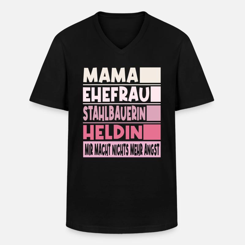 Stahlbauerin Mama Ehefrau Heldin - Männer-T-Shirt mit V-Ausschnitt - Schwarz