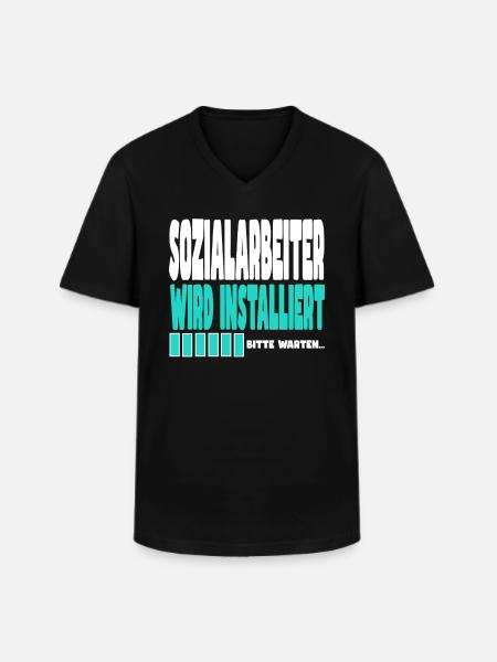 Sozialarbeiter wird installiert - Männer-T-Shirt mit V-Ausschnitt - Schwarz