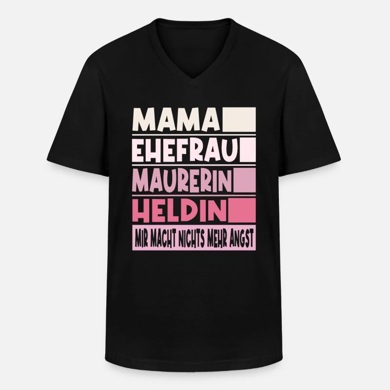 Maurerin Mama Ehefrau Heldin - Männer-T-Shirt mit V-Ausschnitt - Schwarz