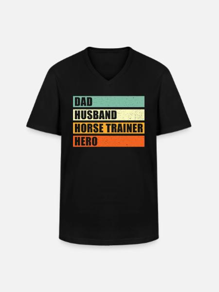 Pferdetrainer Vater Ehemann Held - Männer-T-Shirt mit V-Ausschnitt - Schwarz