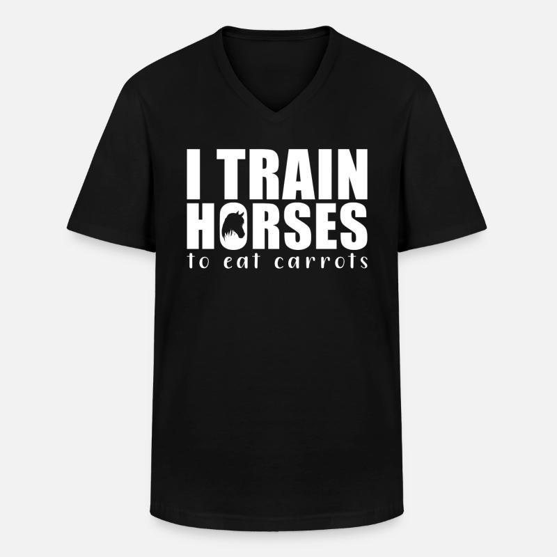 Pferde Training Pferdetrainer - Männer-T-Shirt mit V-Ausschnitt - Schwarz
